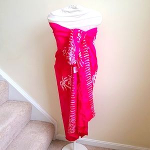 Fuscia & White Sarong NWOT